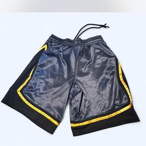 Men's Black and Yellow Athletic Shorts